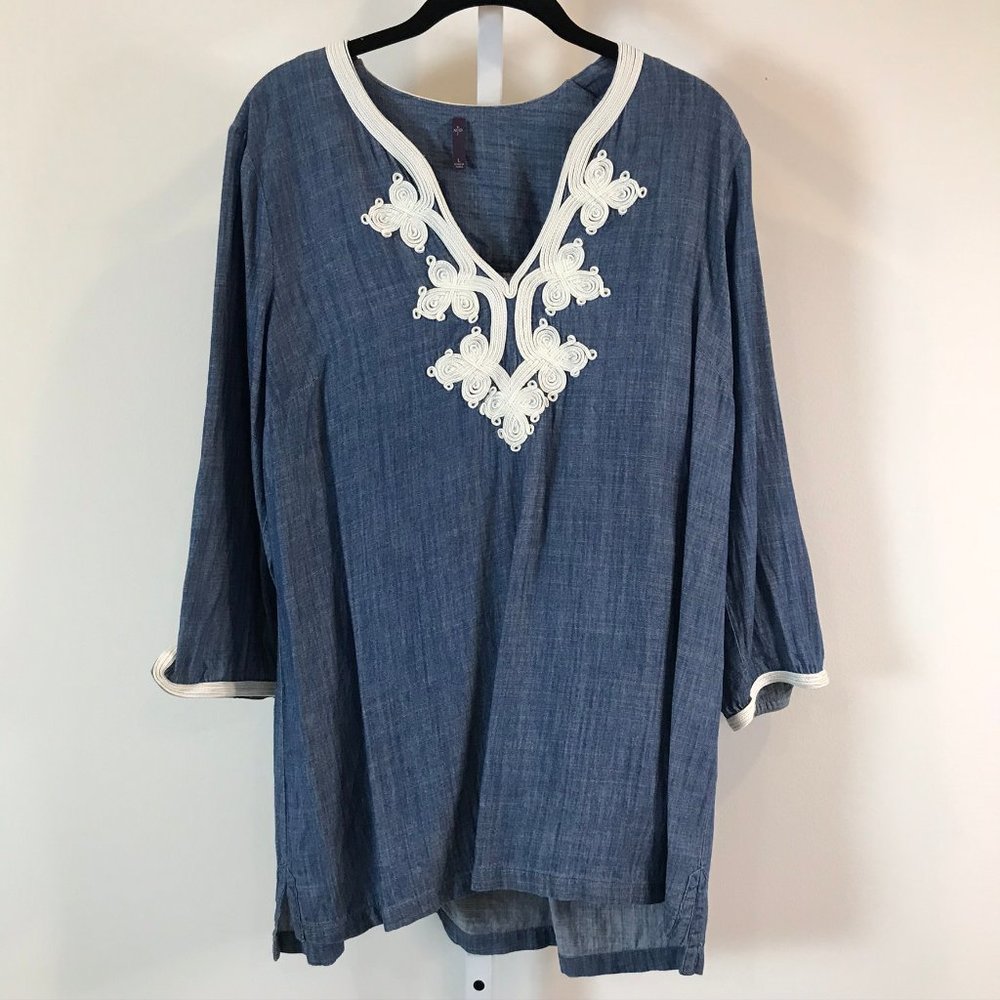 NYDJ Dark Chambray Tunic L